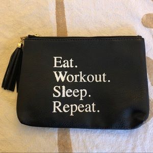 “Eat. Workout. Sleep. Repeat.” Cosmetic Bag